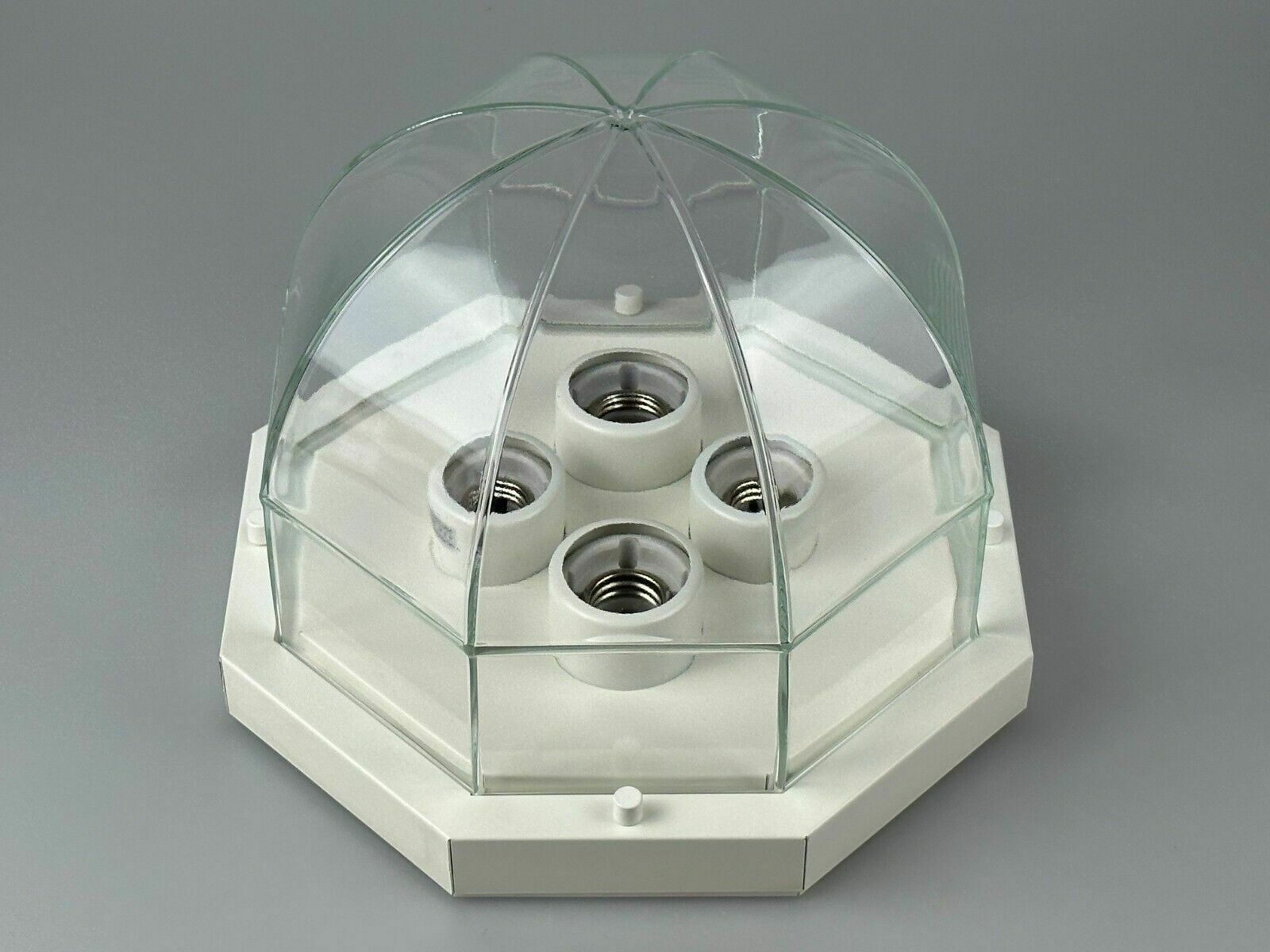 60s 70s Ceiling Lamp Glashütte Limburg Germany Plafoniere Glass & Metal photo buy