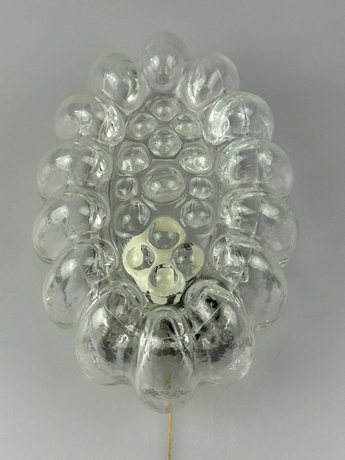 60s 70s Wall Lamp Made Of Glass & Metal Bubble Wall Sconce Space Age Design photo for sale
