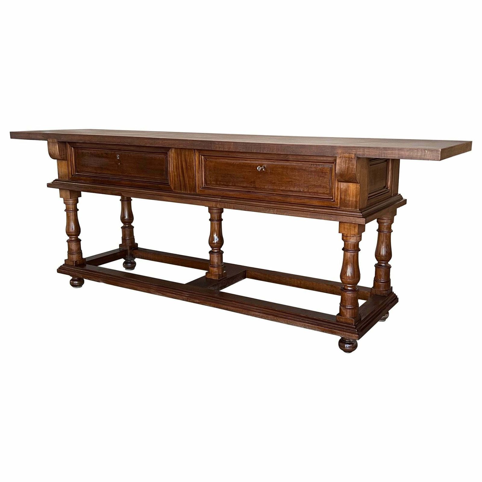 Grande console du début du XXe siècle à deux tiroirs