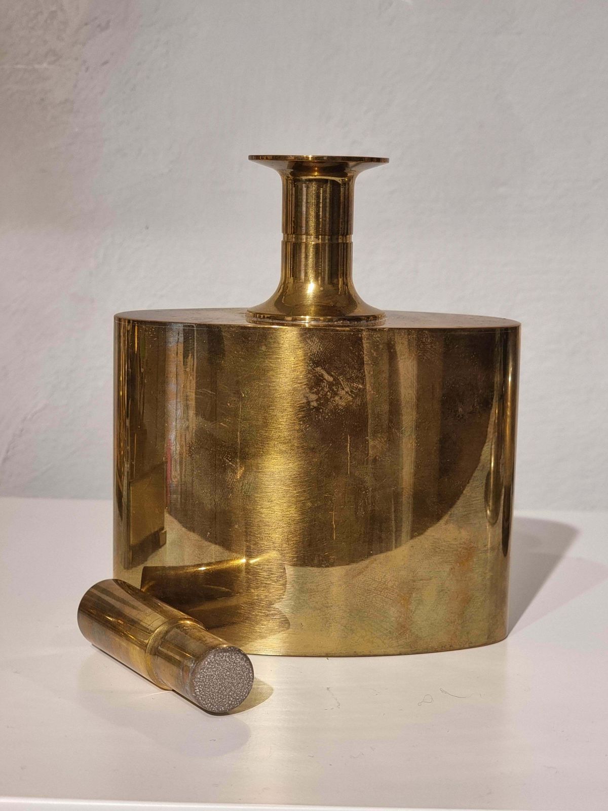 Pierre Forssell, Gilded Brass Flask For Skultuna, Swedish Midcentury photo 598.0