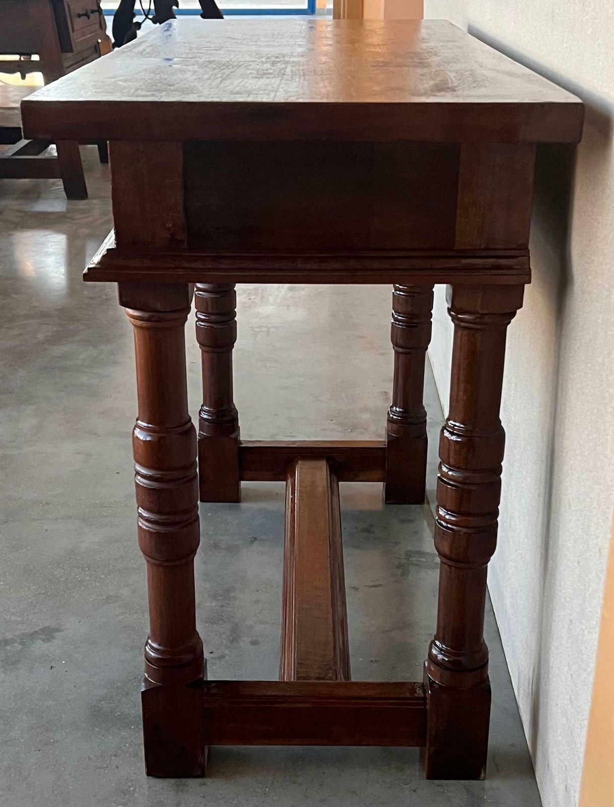 Furniture Early 20th Century Spanish Carved Console Table With Two Drawers photo