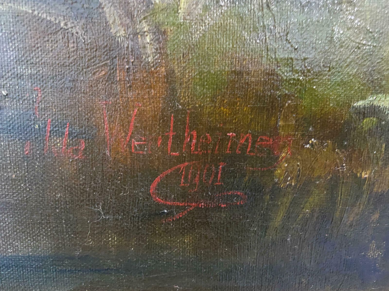 Antique Pair Of Oil Paintings "Landscape "Signed , Germany, Jugendstil, 1901 photo furniture