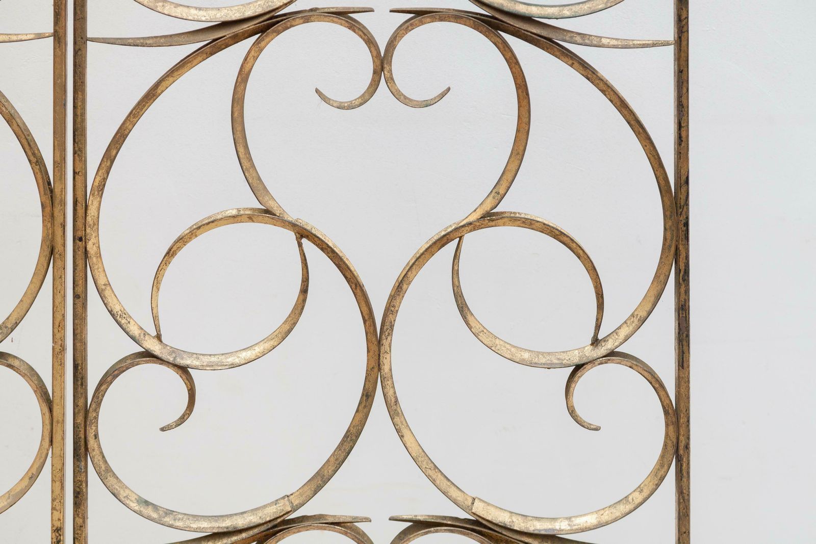 Decorative Wrought Iron, Gilt Folding Screen, Italy, 1950s photo vintage