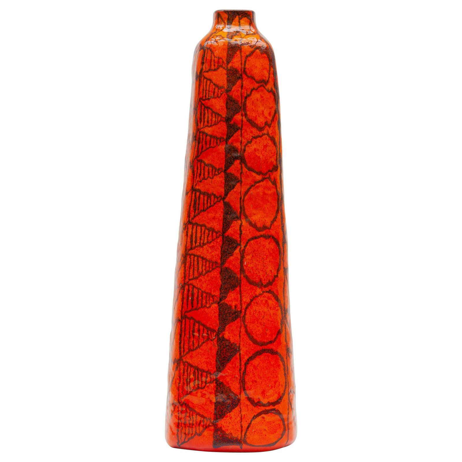 Orange Large Floor Vase Designed By Torviscosa, Italy, 1960