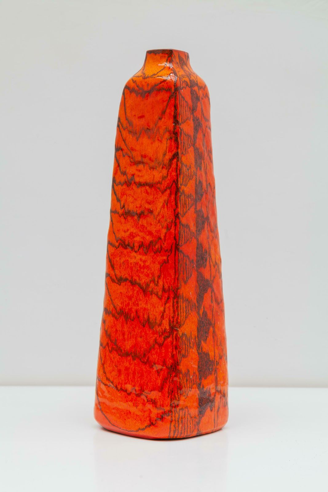 Orange Large Floor Vase Designed By Torviscosa, Italy, 1960 photo Home Decor