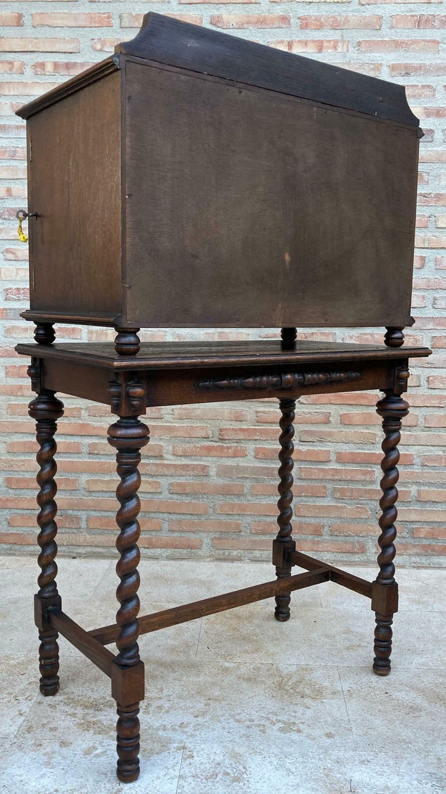 French Cutlery Cabinet In Oak With Four Drawers, 1920s photo vinterior