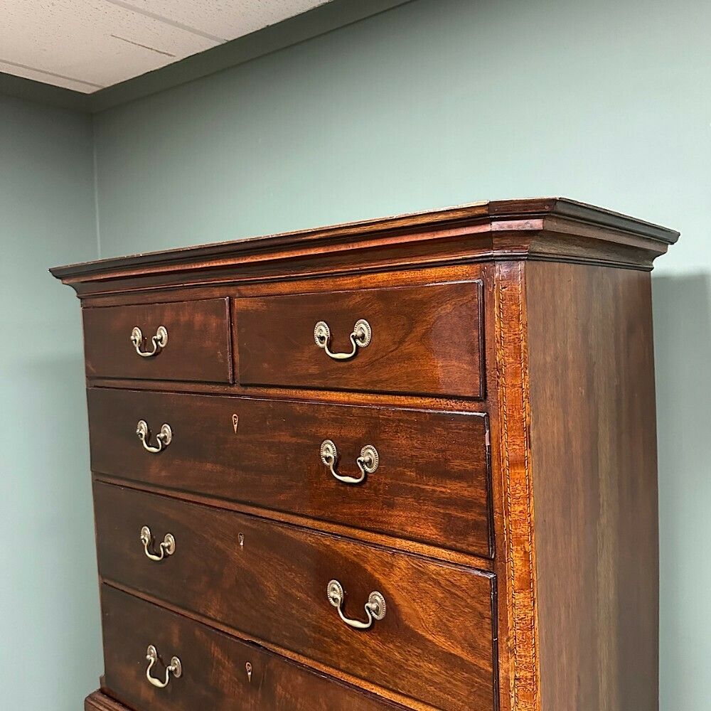 Georgian Mahogany Chest On Chest / Antique Tall Boy photo vintage