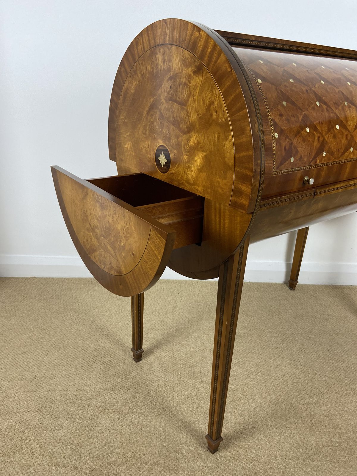 6950.0 Italian Art Deco Inlaid Cylinder Desk By Carpanelli Of Milan photo