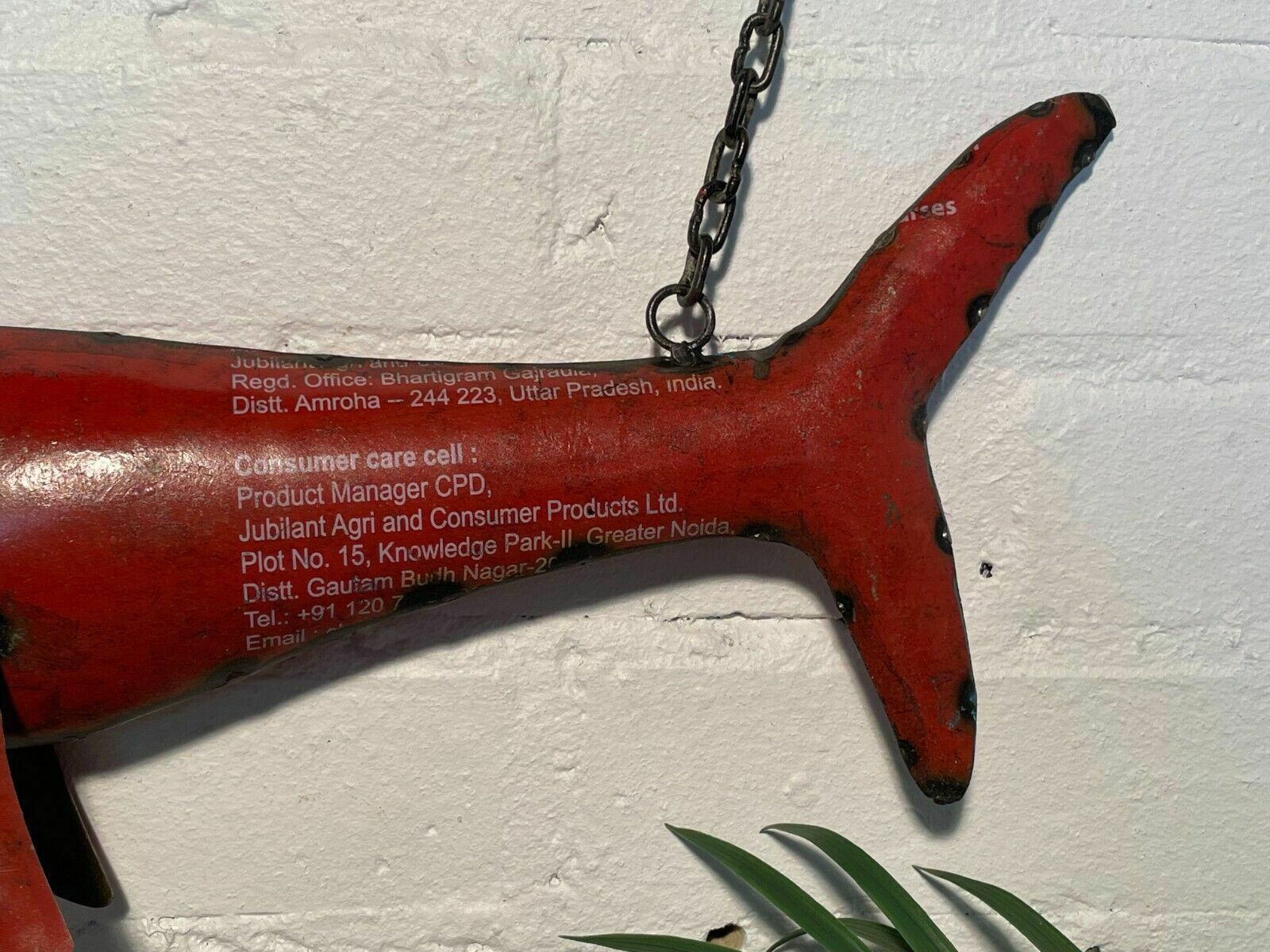 Reclaimed Recycled Hanging Tin Metal Fish Sculpture Ornament Home Garden photo for sale