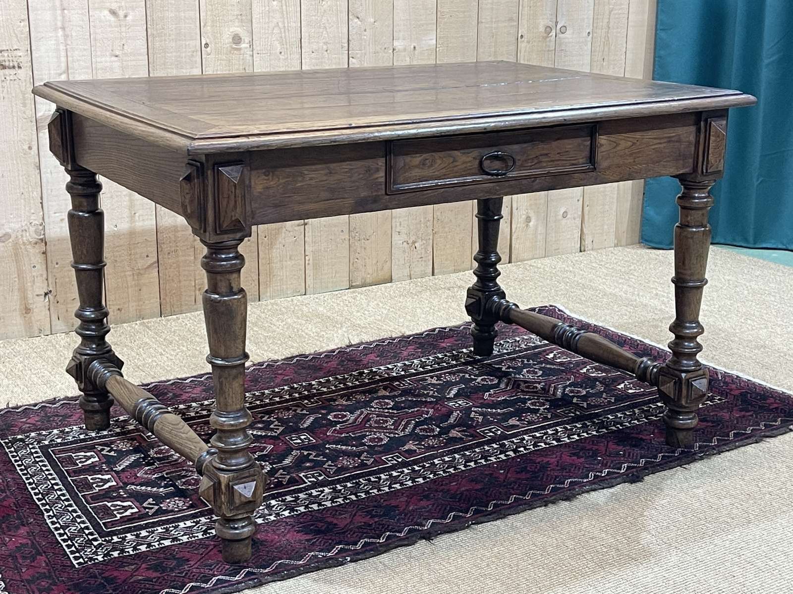 980.0 Oak Desk With One Drawer, Made In The 1930s photo