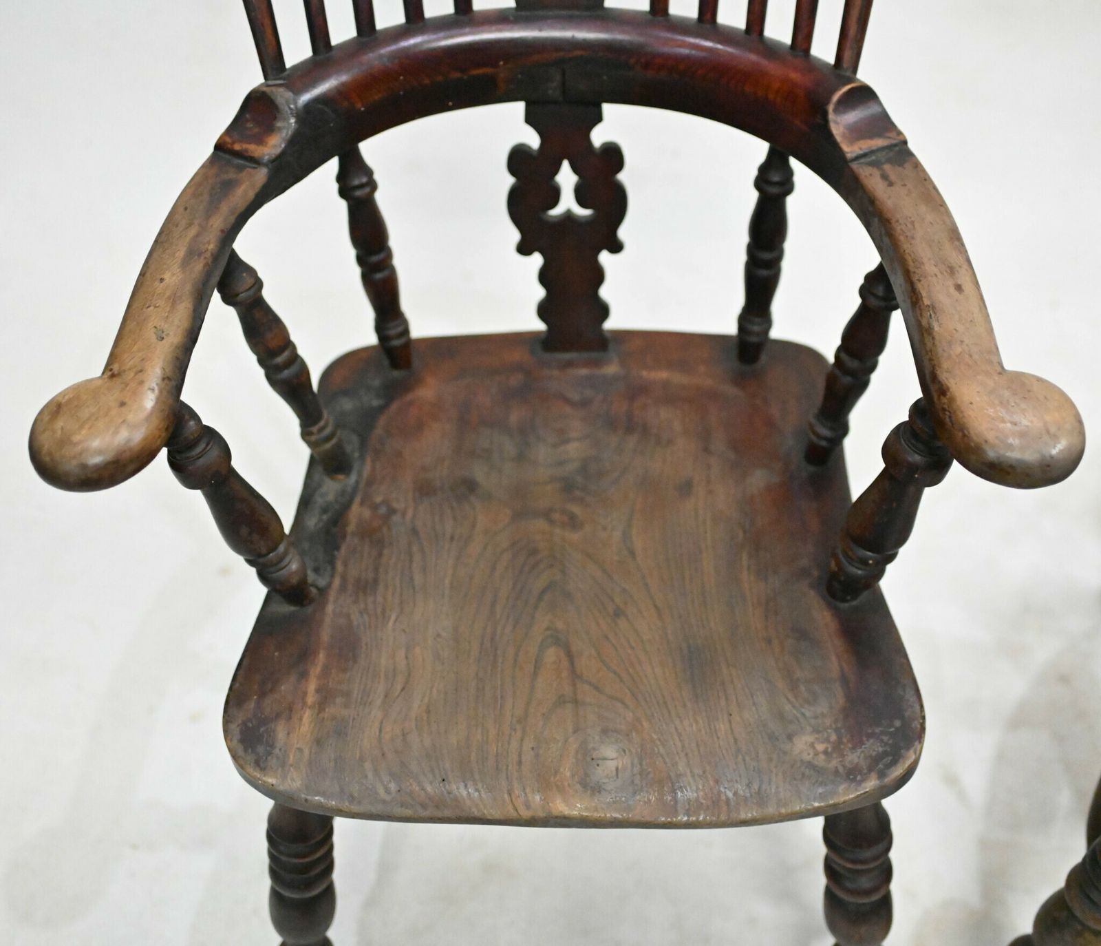 Pair Windsor Arm Chairs Oak His And Hers 1860 photo Furniture