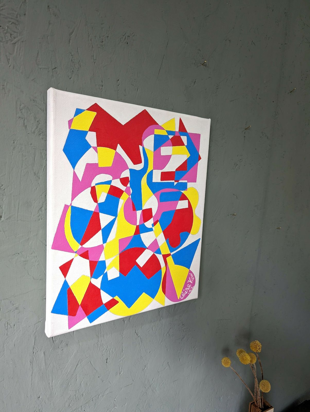 Contemporary Abstract Oil Painting, After The Bang, Unframed photo for sale