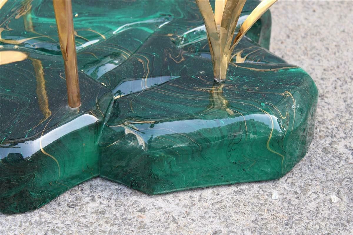 Duck Floor Lamp In Flight In Its Lake Malachite Brass Design Italian 1970s photo vinterior