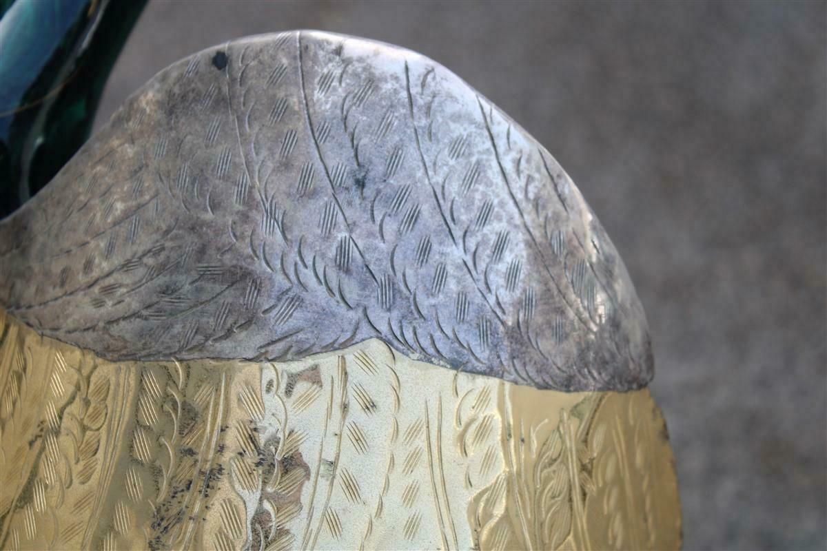 photo furniture Duck Floor Lamp In Flight In Its Lake Malachite Brass Design Italian 1970s