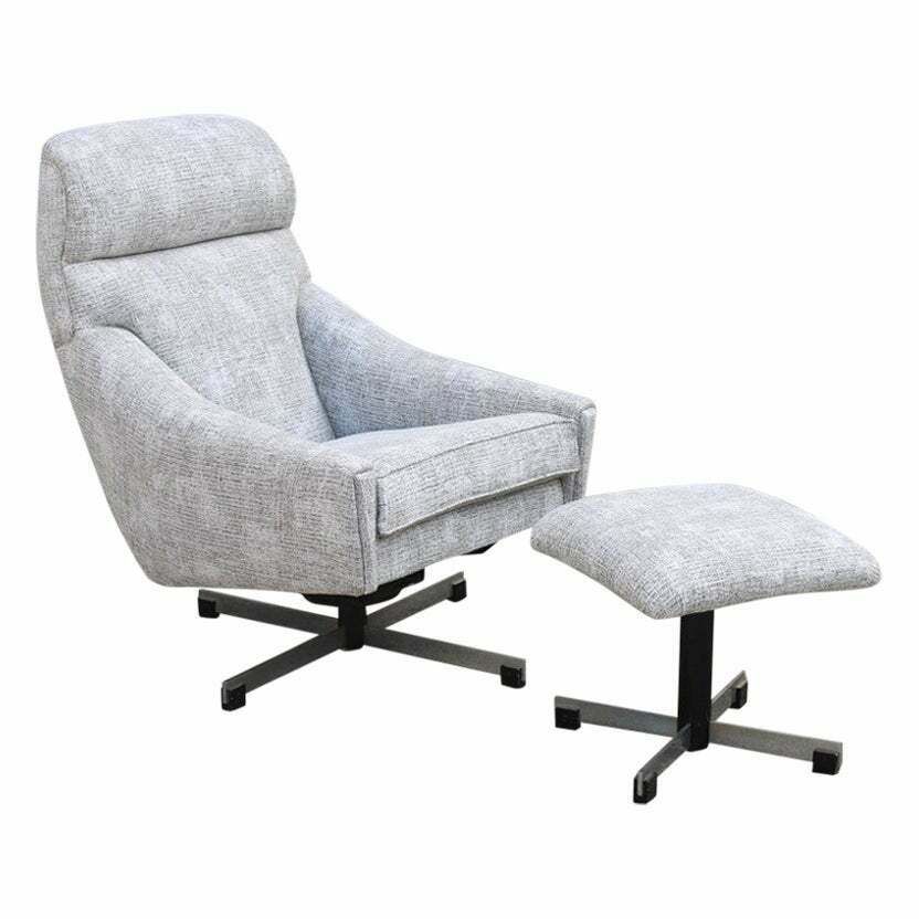 Italian Rocking And Swivel Armchair From 1970 In Fabric And Metal