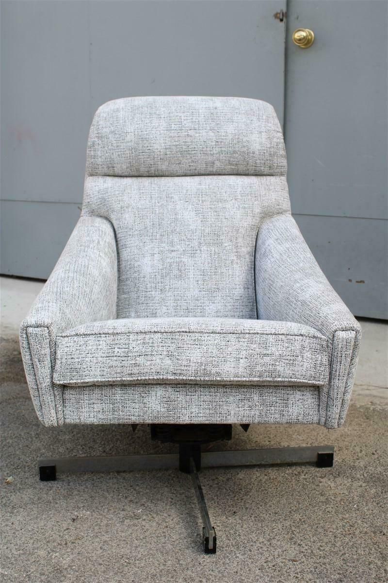 Italian Rocking And Swivel Armchair From 1970 In Fabric And Metal photo buy
