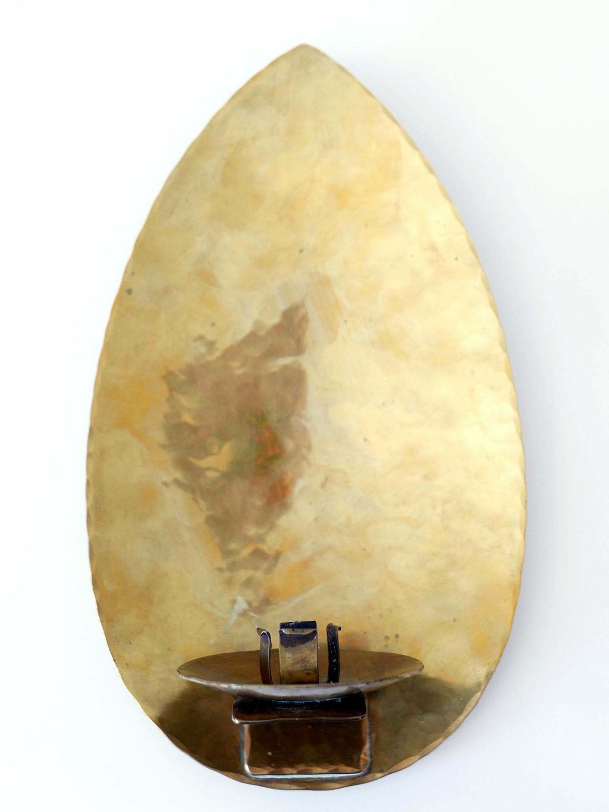 photo furniture Elegant Hammered Brass Bauhaus Candle Sconce 1930s Germany