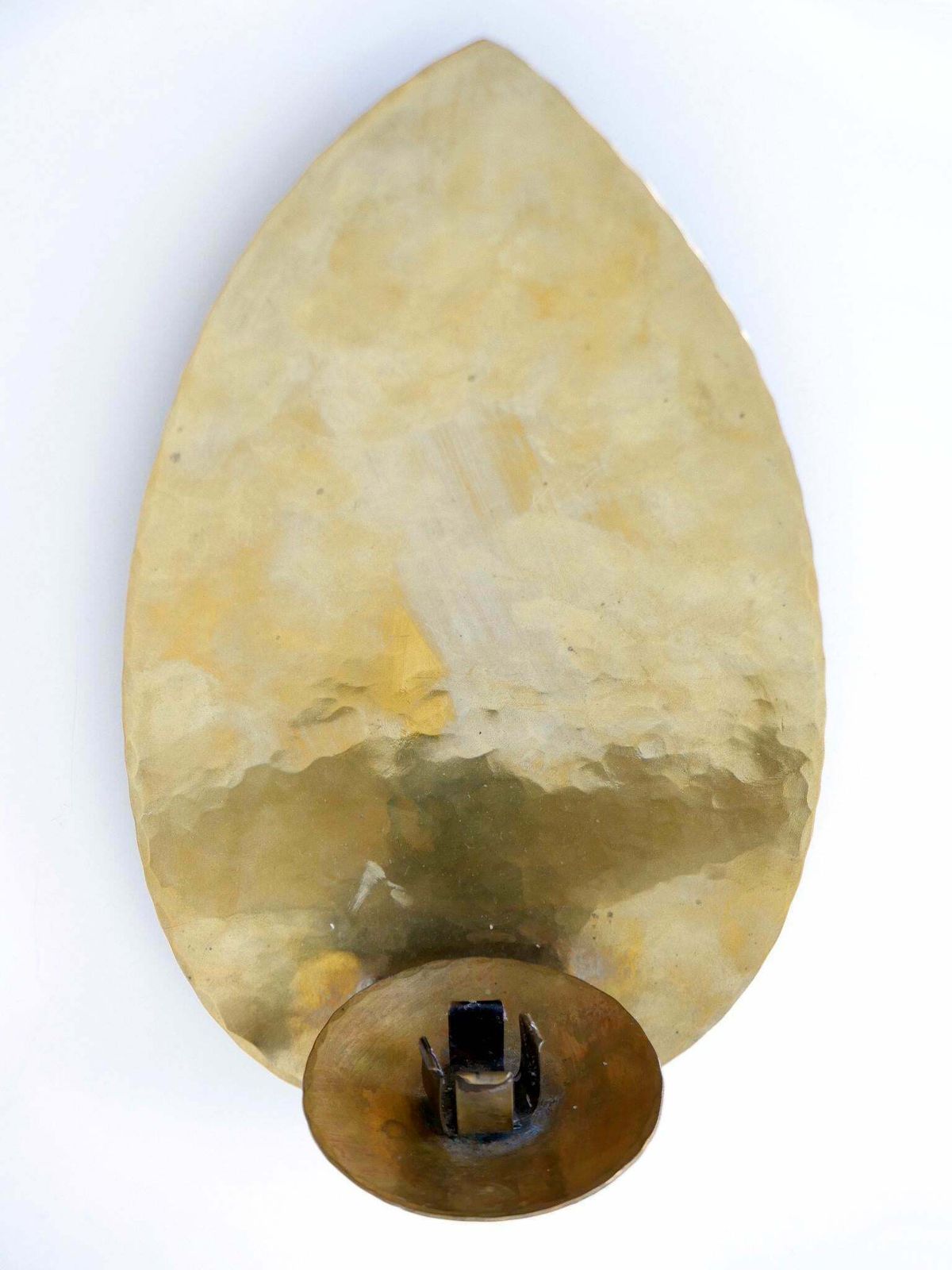 photo vintage Elegant Hammered Brass Bauhaus Candle Sconce 1930s Germany