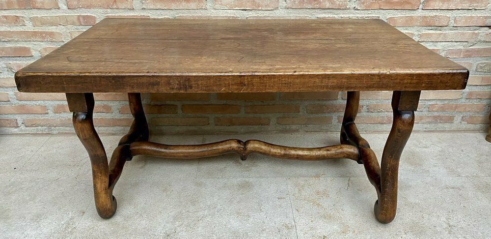 Early 20th Century French Country Oak Side Table 1940s