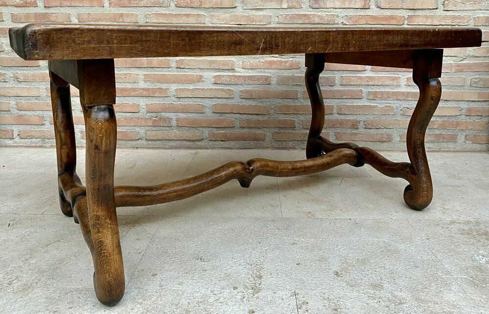Early 20th Century French Country Oak Side Table 1940s photo for sale