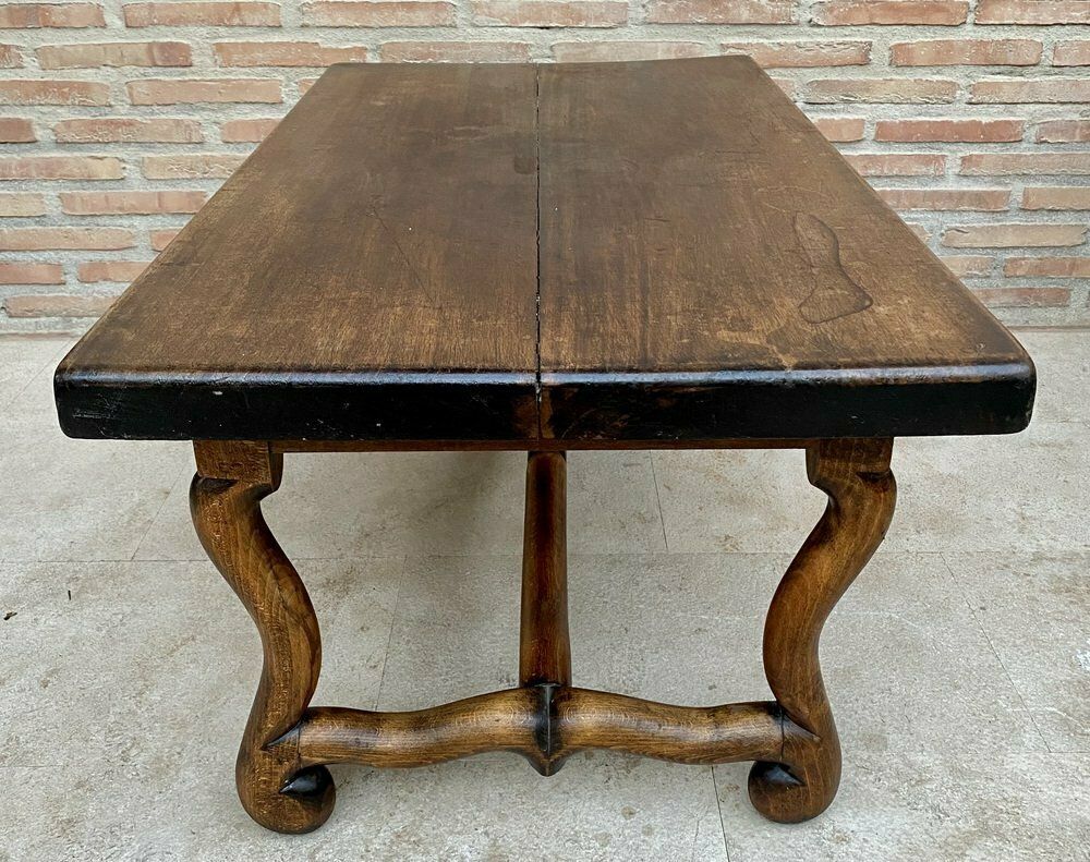 Early 20th Century French Country Oak Side Table 1940s photo Furniture