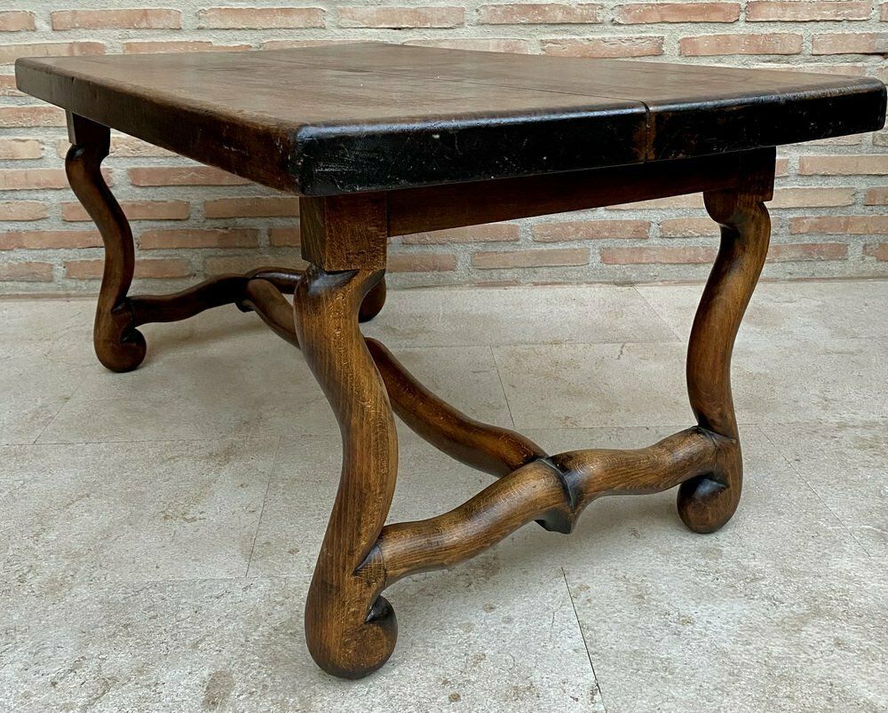 Early 20th Century French Country Oak Side Table 1940s photo vinterior