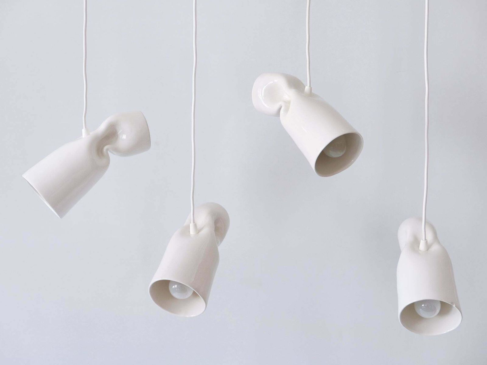 Set Of Four Strangled Light Pendant Lamps By Gitta Gschwendtner For Artificial photo Lighting