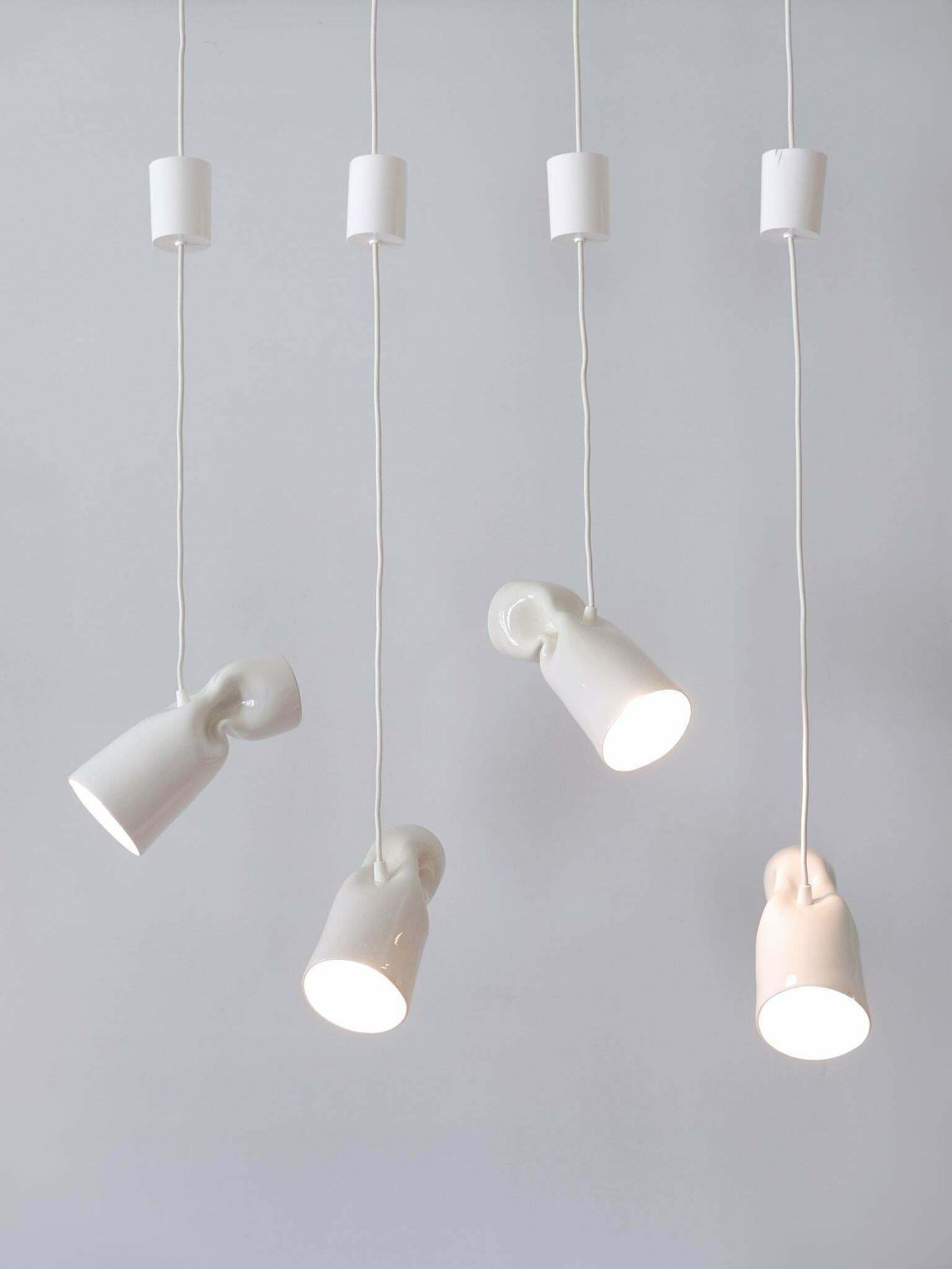 Lighting Set Of Four Strangled Light Pendant Lamps By Gitta Gschwendtner For Artificial photo