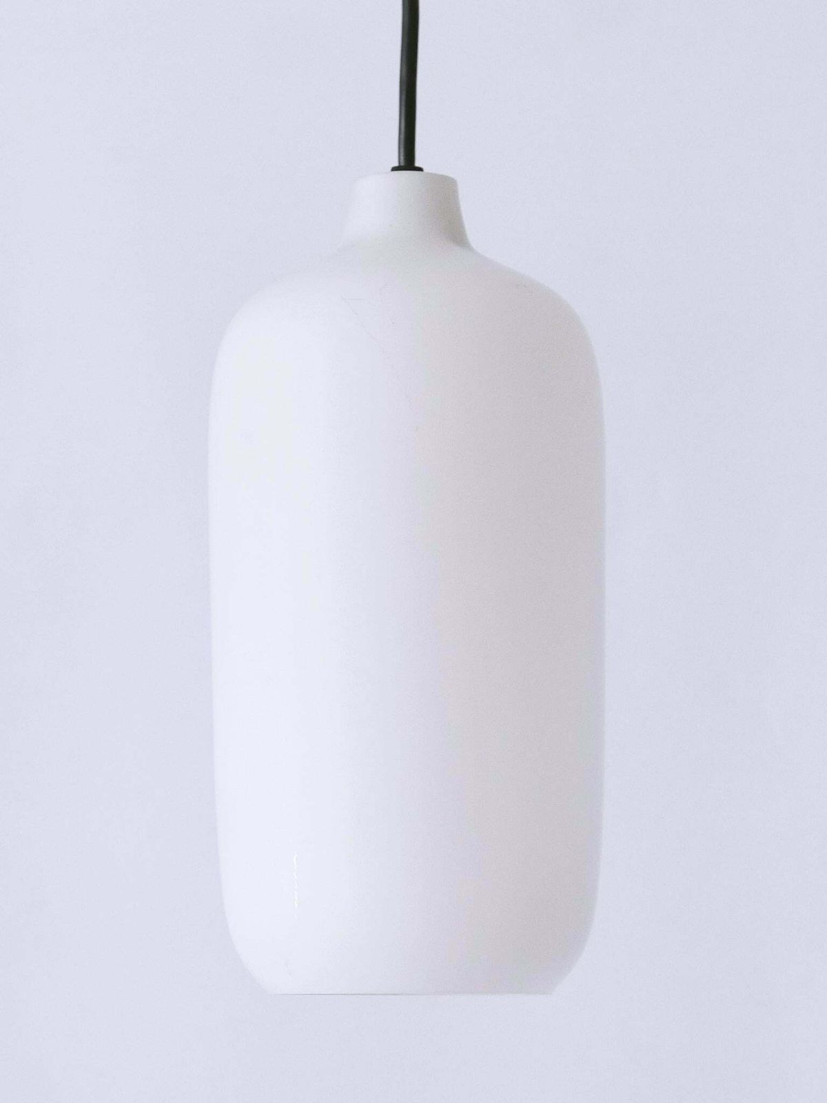 1600.0 Set Of Two Elegant Scandinavian Opaline Glass Pendant Lamps 1960s photo