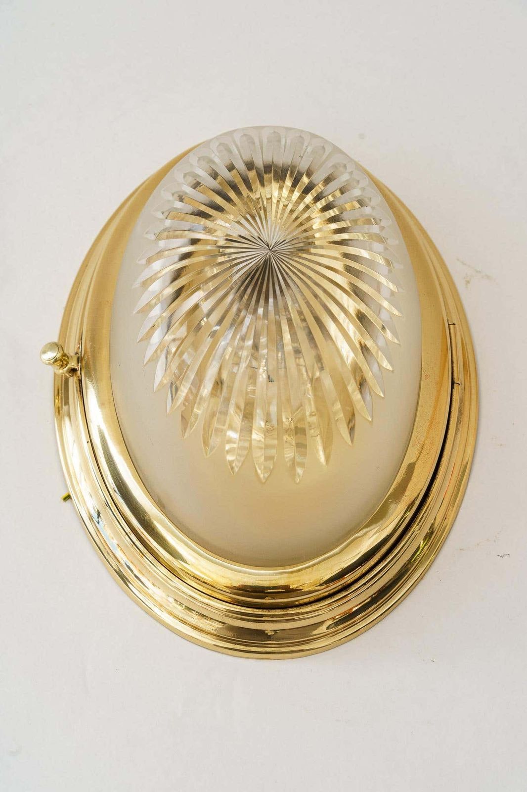 Art Deco Wall Or Ceiling Lamp With Cut Glass Shade Vienna Around 1920s photo buy