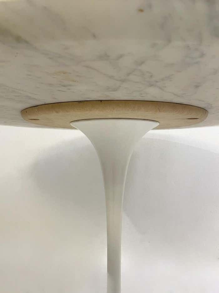 Mid Century Round White Marble Tulip Dining Table By Eero Saarinen For Knoll photo Furniture