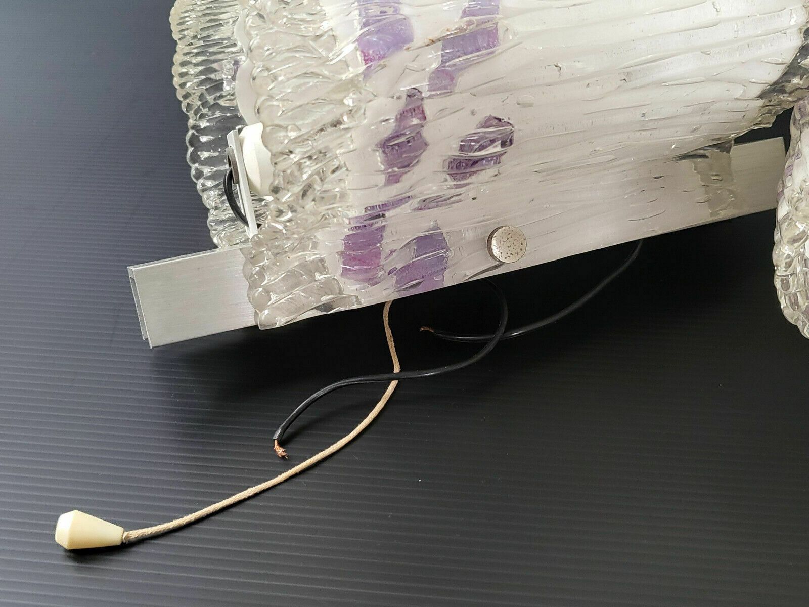 Pair Of Vintage 1960 Sconces In Plexiglas, Resin & Brushed Steel 60s 1960s photo vintage