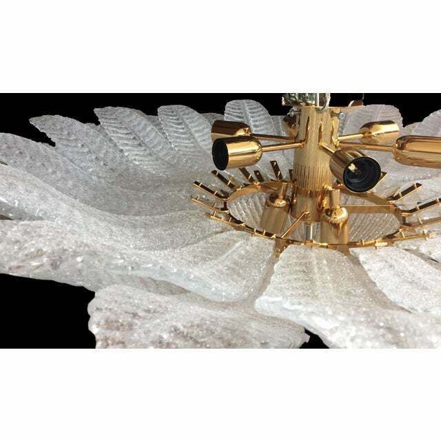 Murano Glass Sputnik Chandelier Flush Mount, Mazzega Style, Lot Of 2 Or A Pair Of Chandeliers photo Lighting