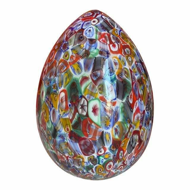Floral Multicolor Murano Style Glass Egg Small Table Lamp, Lot Of 2 Or A Pair Of Chandeliers photo furniture