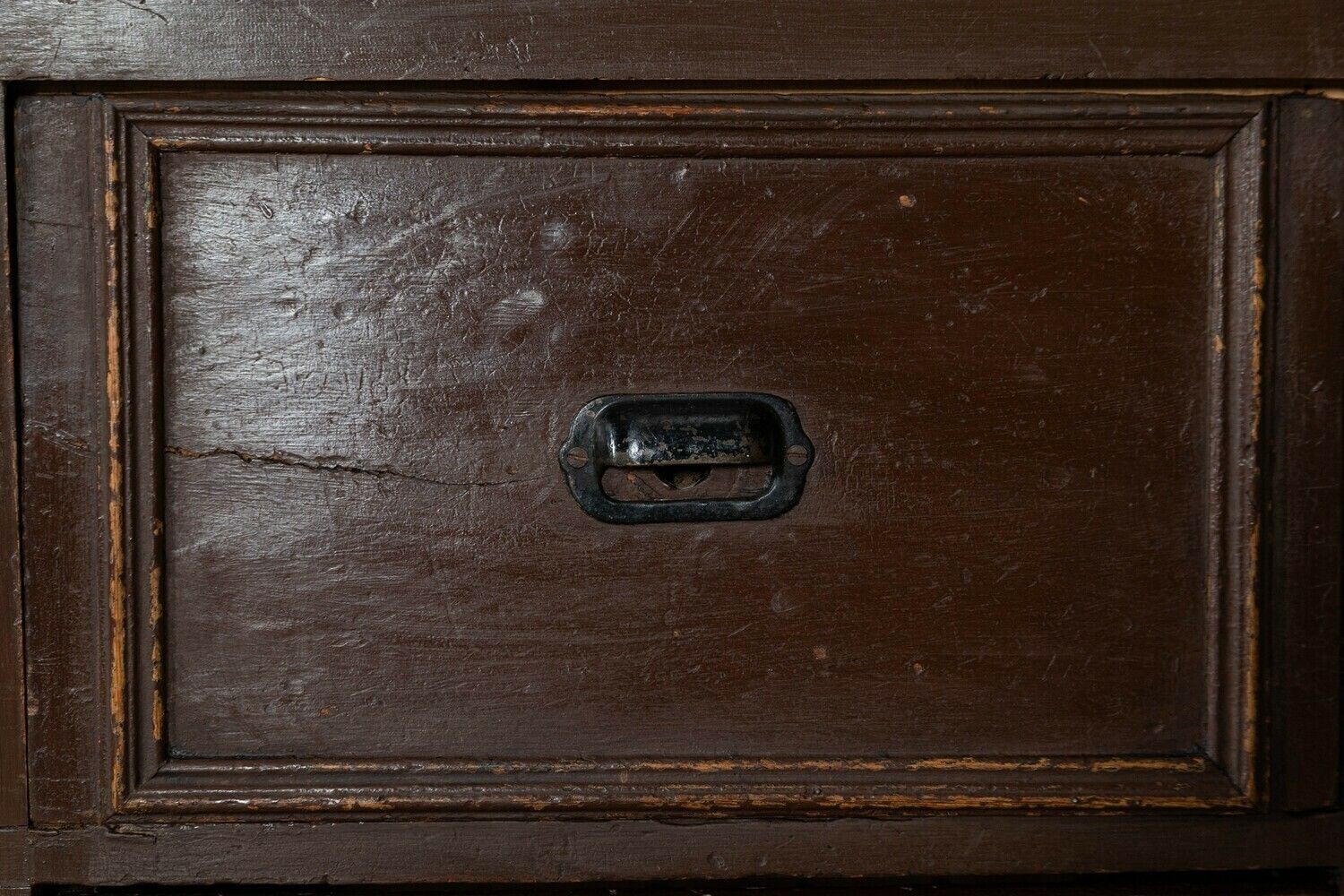 Furniture Large 19thc French Mahogany & Pine Painted Counter Drawers photo