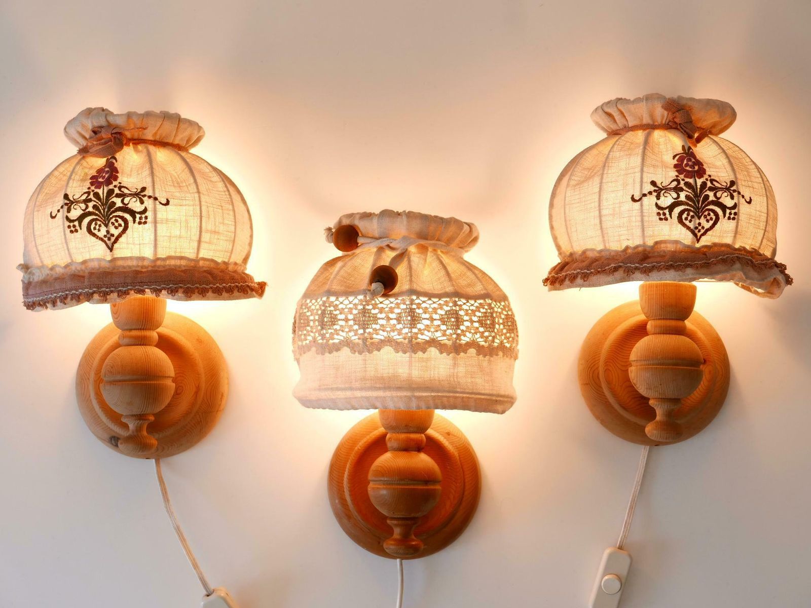 Set Of Three Mid Century Modern Pine Rustic Sconces Or Wall Lamps Sweden 1960s photo furniture
