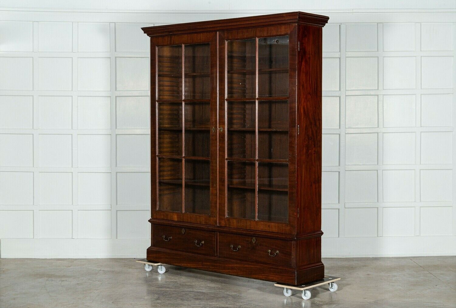Large 19thc English Mahogany Glazed Bookcase photo 6950.0