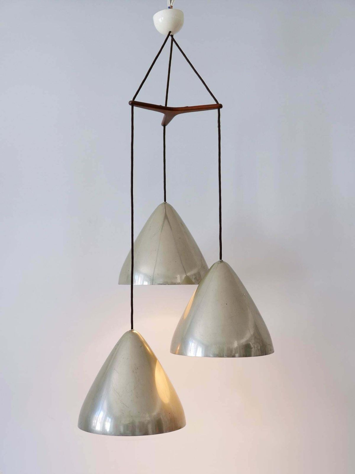 Elegant Cascading Pendant Lamp By Lisa Johansson Pape For Orno Finland 1960s photo furniture