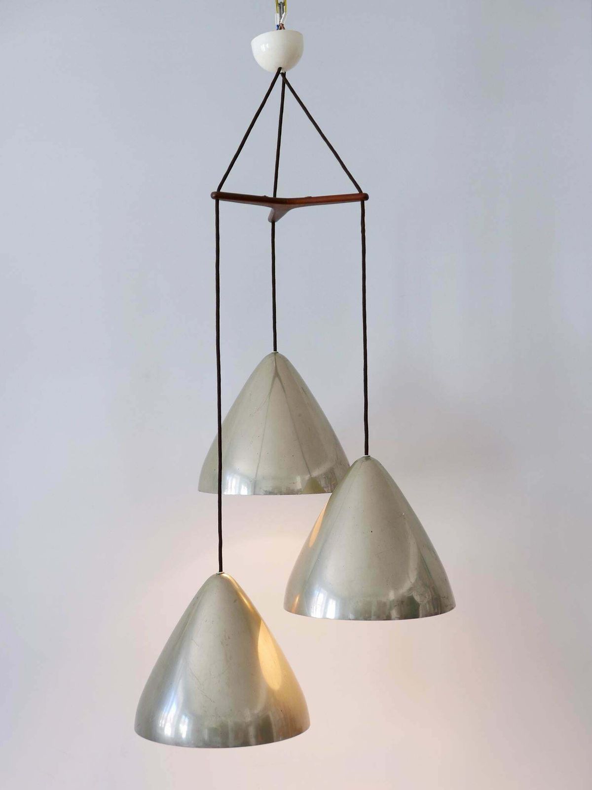 Elegant Cascading Pendant Lamp By Lisa Johansson Pape For Orno Finland 1960s photo vinterior