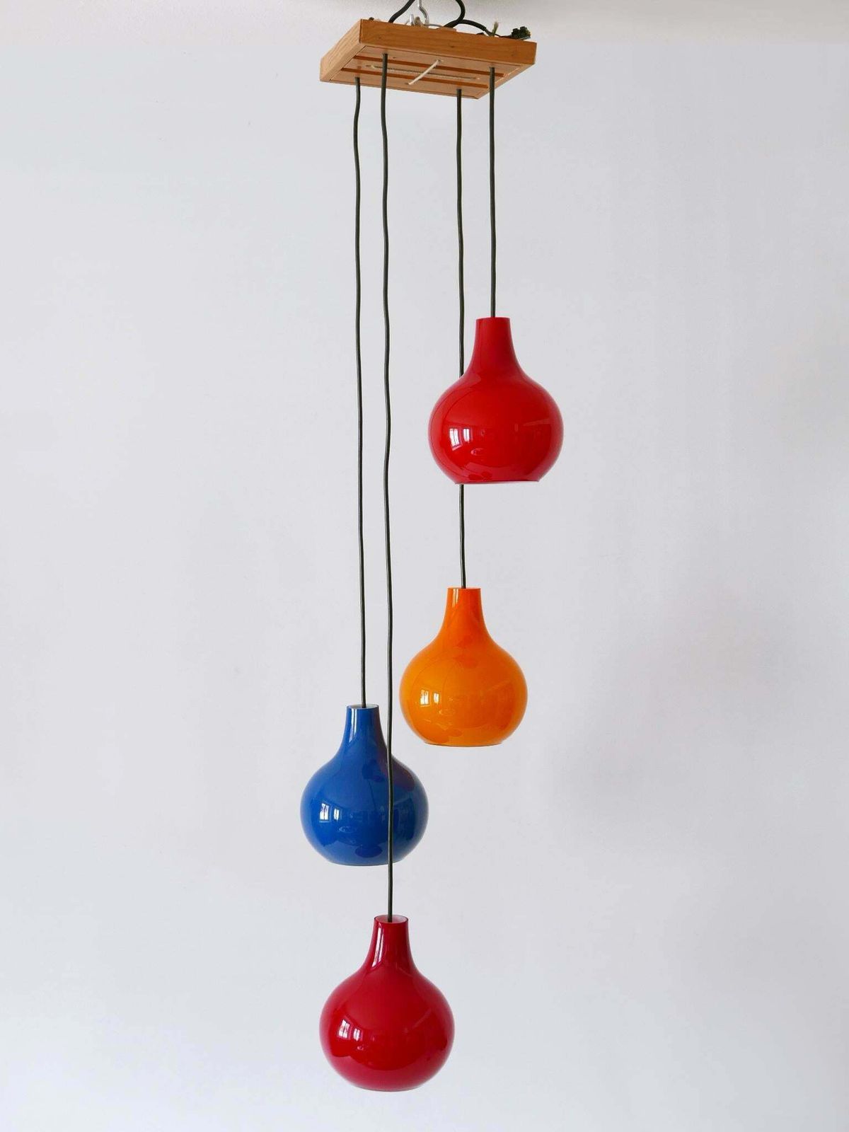 Amazing Four Flamed Cascading Pendant Lamp By Peill And Putzler Germany 1970s photo buy