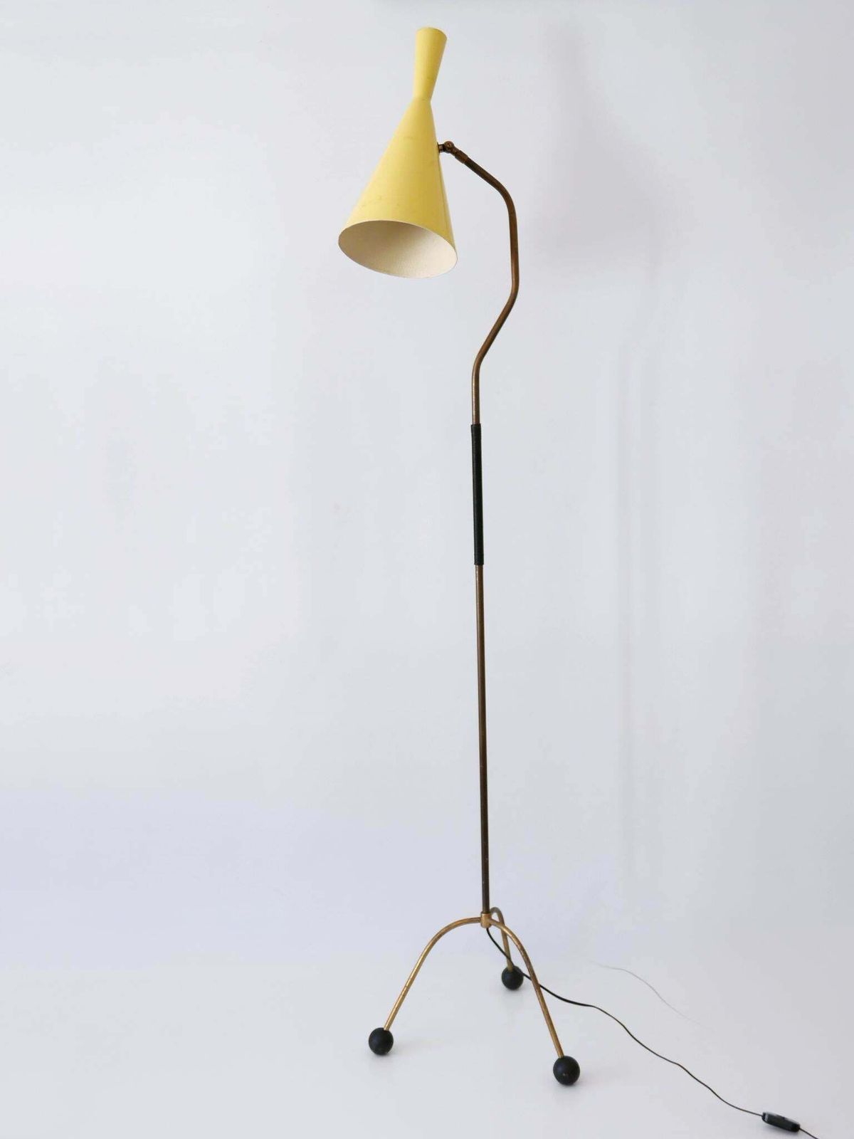 Elegant Mid Century Modern Diabolo Floor Lamp Or Reading Light Austria 1950s photo furniture