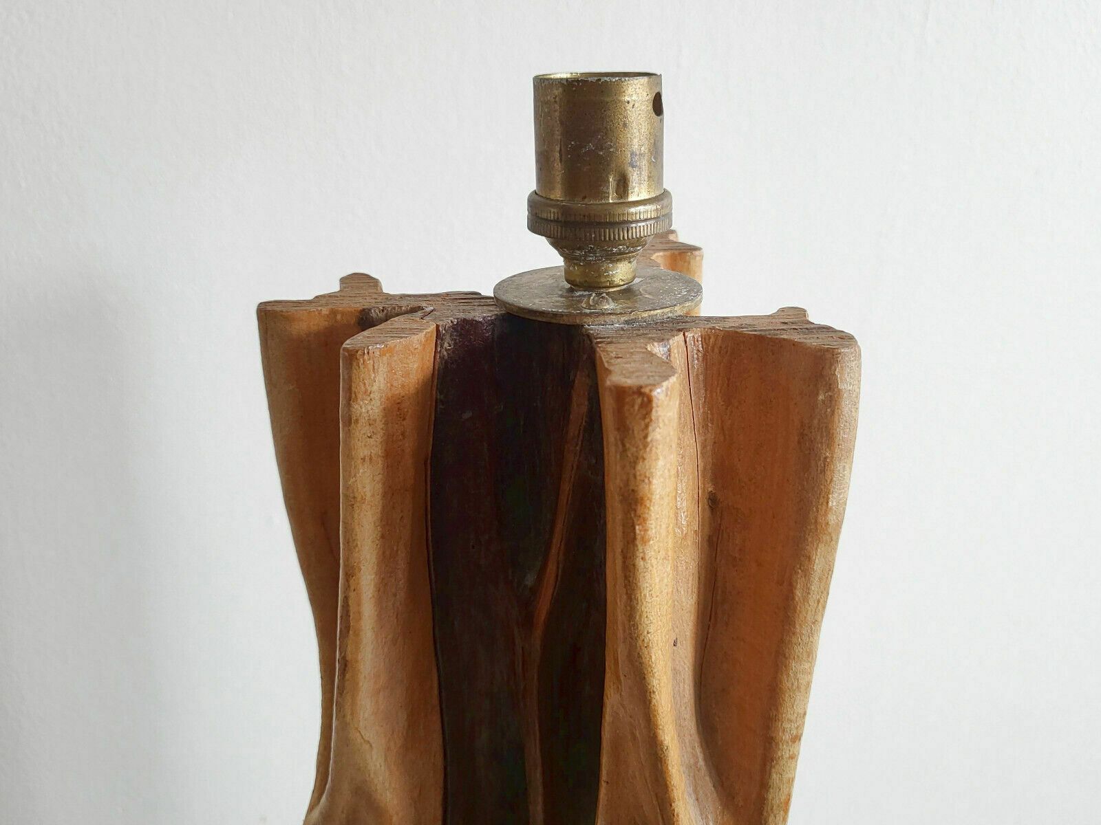 Vintage Floor Lamp 1950 Organic Plant Sculpture Driftwood & Mahogany 50s photo Lighting