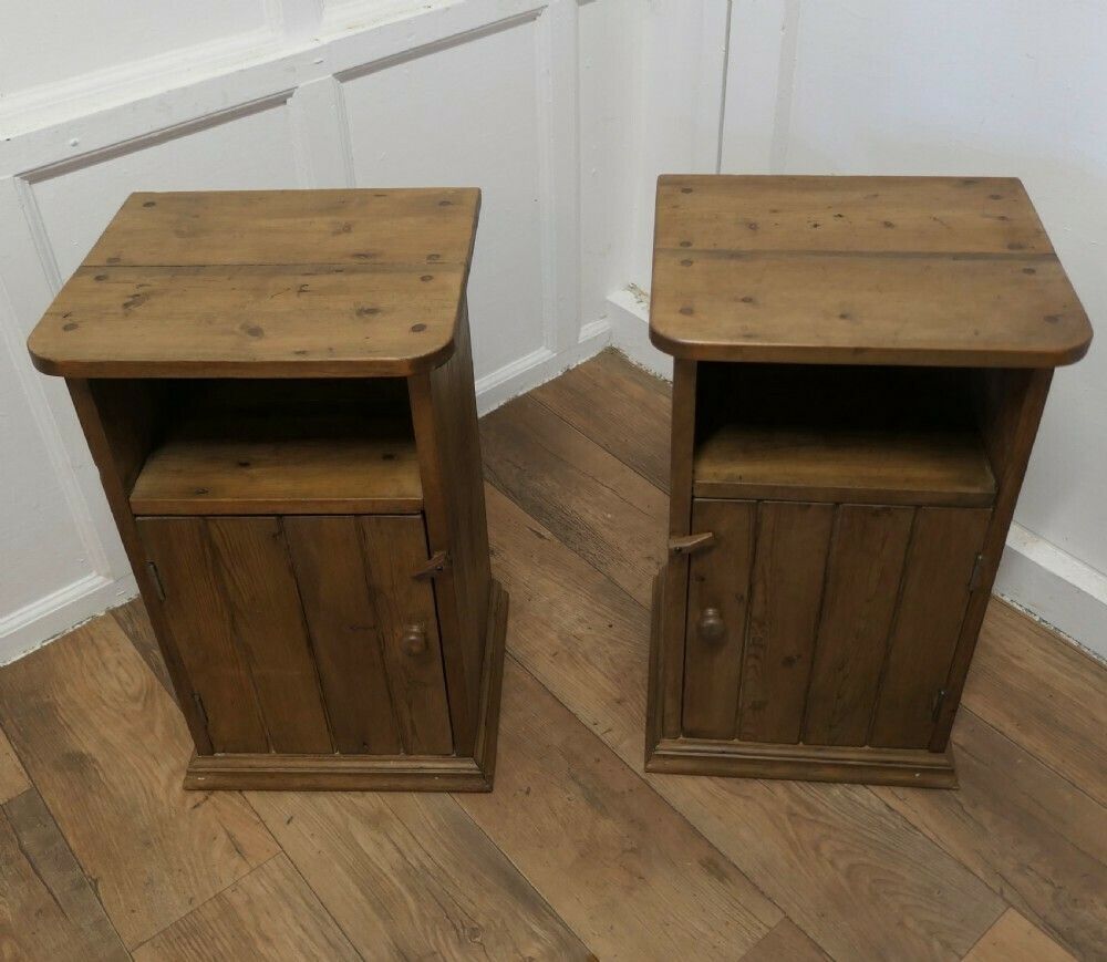 A Pair Of Rustic Pine Bedside Cupboards, Night Tables photo furniture