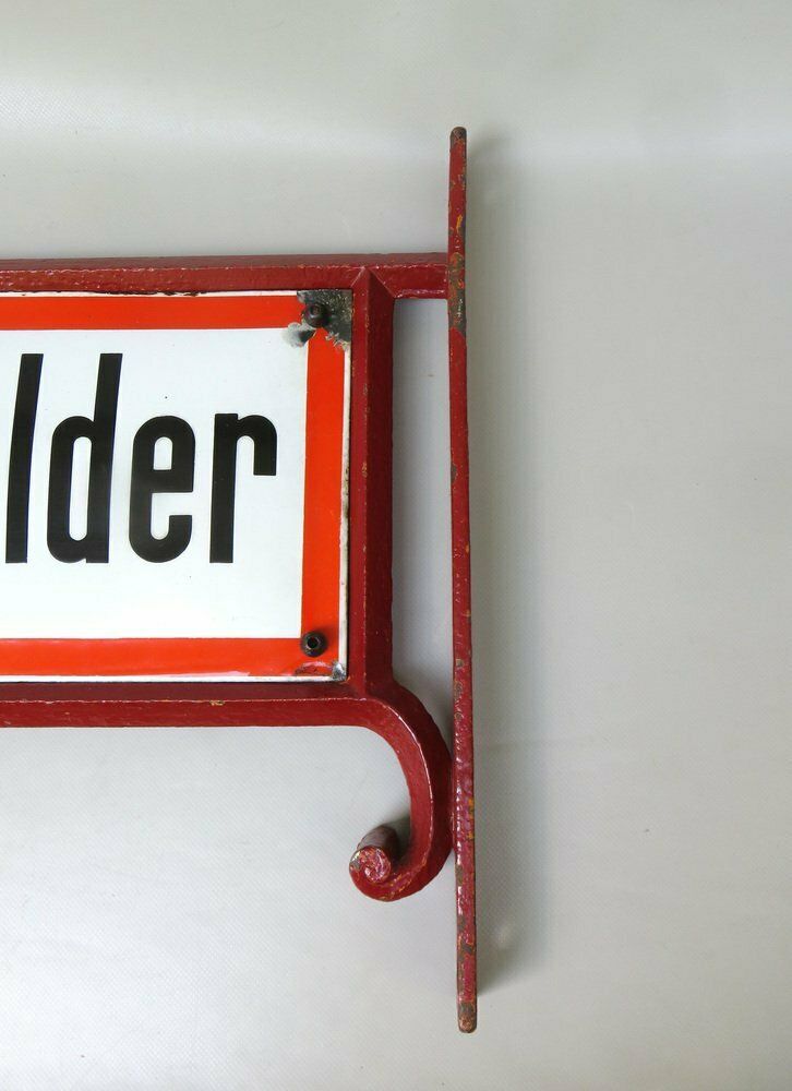 Art Nouveau Fire Alarm Sign In Enameled Cast Iron From Bürvenich, Cologne, Germany, 1890s photo buy