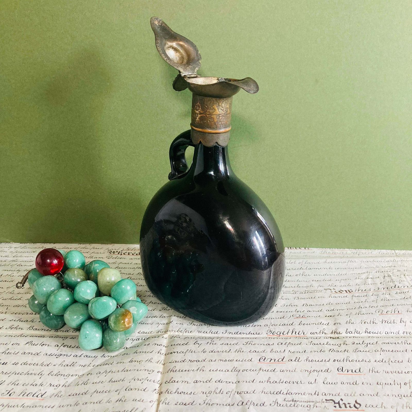 Antique Glass Flagon Decanter Bottle photo for sale