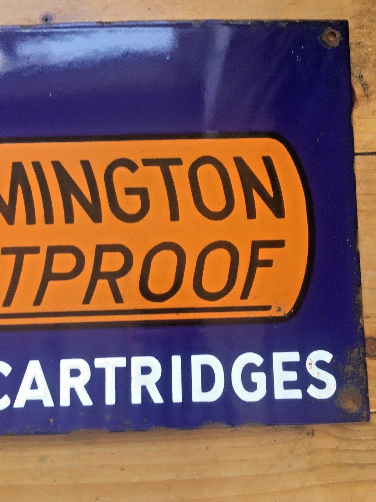 We Sell Remington Wetproof Cartridges Metal Enamel Shotgun Ammo Sign Man Cave photo vinterior