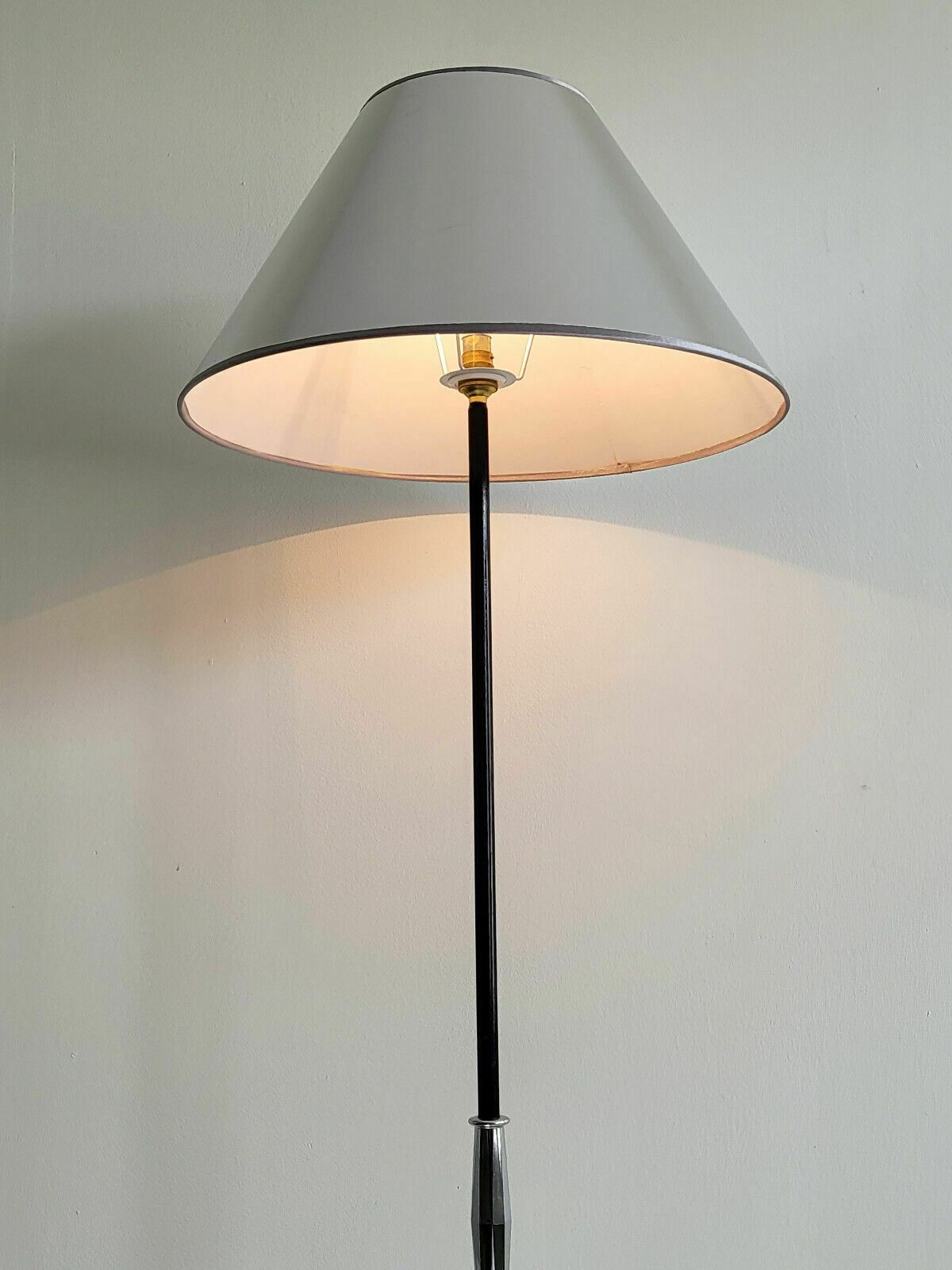 photo for sale Vintage Floor Lamp 1960 Disco Ball Silver & Black Metal 60s Retro