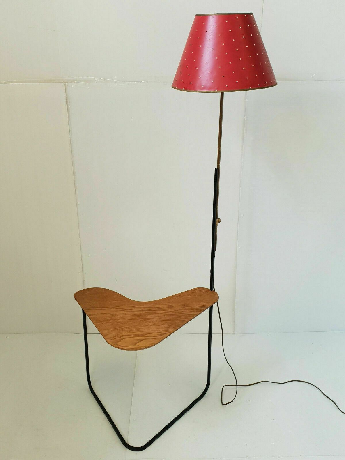 Vintage Floor Lamp 1950 Boomerang Dlg Jacques Hitier Willy Van Der Meeren 50s photo furniture