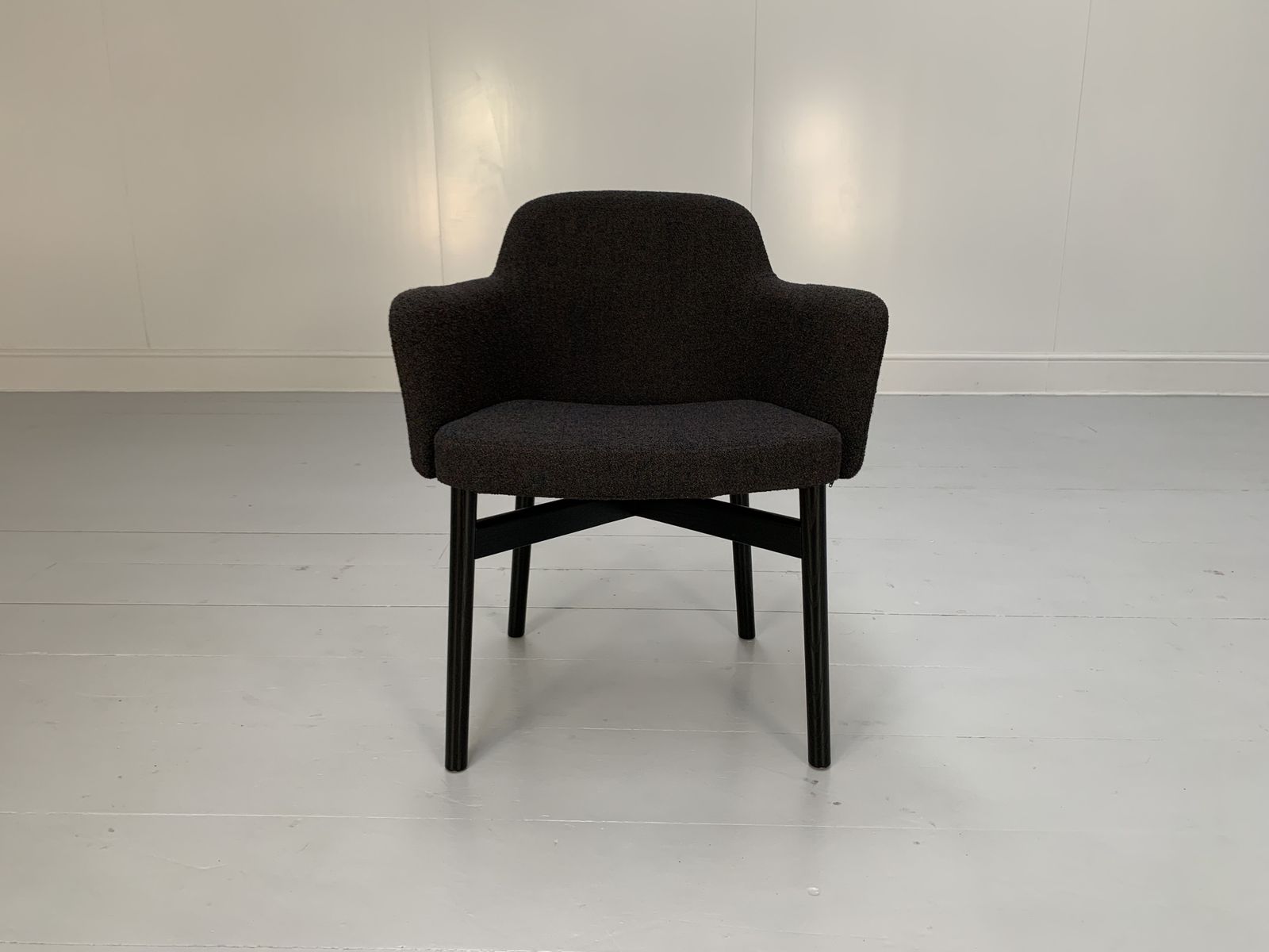 Furniture Suite Of 12 Knoll Studio “Krusin 016” Armchairs – In Dark Boucle Wool photo