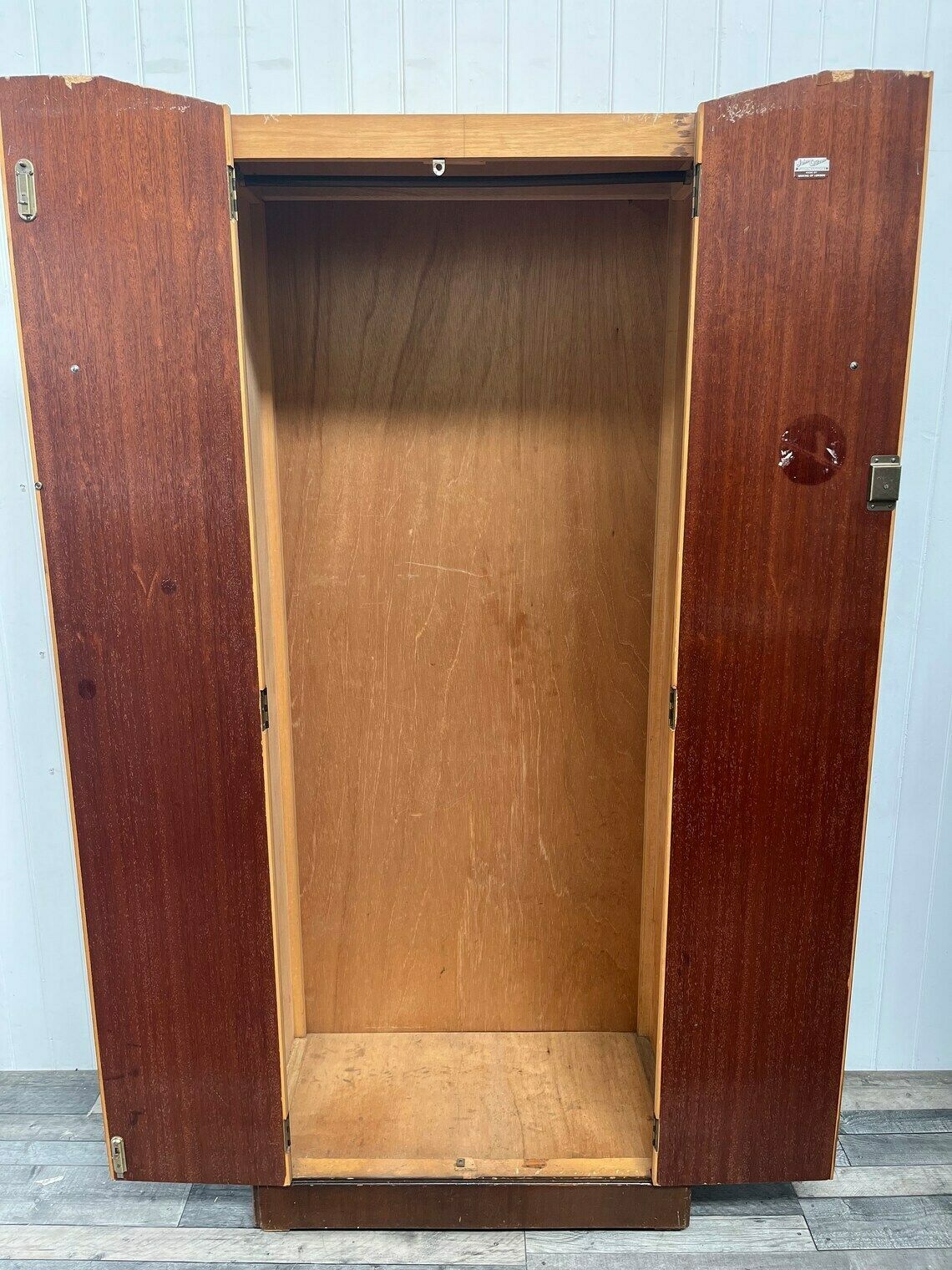 Custom/Bespoke Hand Painted Upcycled Furniture Unique Antique/Vintage Double Wardrobe/Hallrobe Cloak Cupboard photo furniture